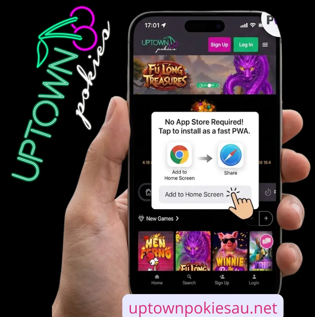 Uptown Pokies mobile casino app for Android, iOS and PC