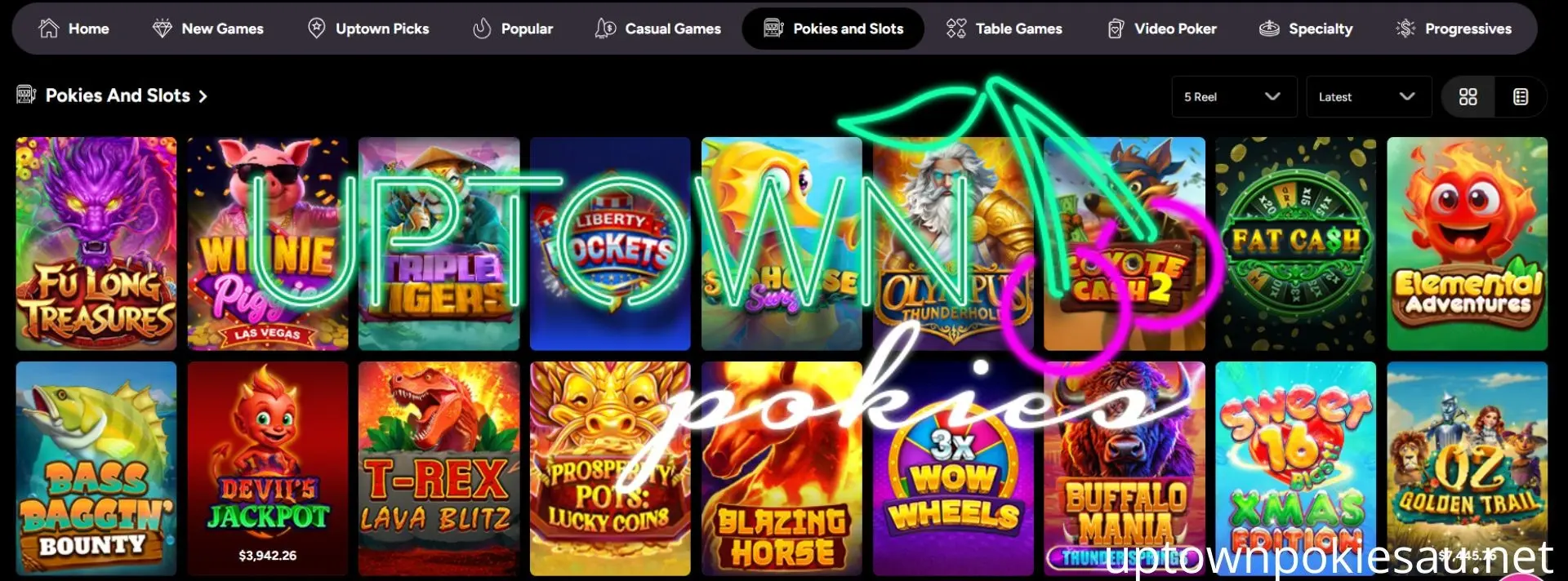Uptown Pokies progressive jackpot slots